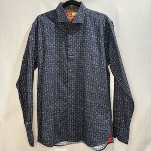 Sloane Navy Pattern Long Sleeve Button Down Shirt Men’s Size 5
